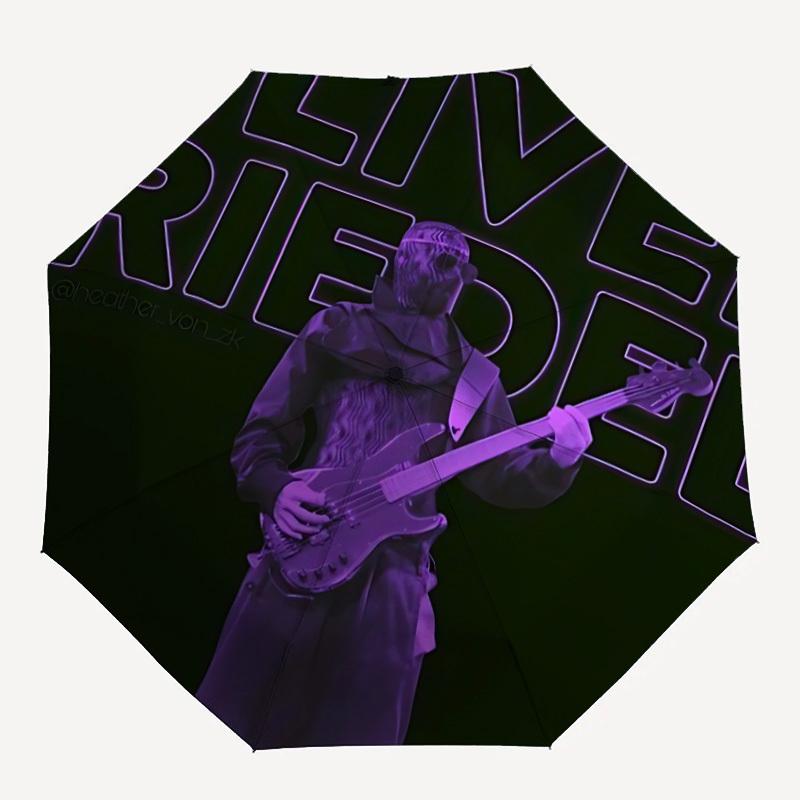 

1pc RAMMSTEIN, OLiver Riedel Automatic Folding Umbrella, Portable Collapsible Design, 8-Rib Iron Frame, All-Season Casual Outdoor Accessory for Christ