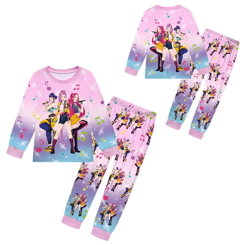 Children's Fashion Suit Skirt Round Neck Long Sleeve Top Pants