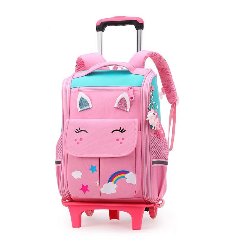 ZIRANYU Detachable Kids Rolling School Backpack