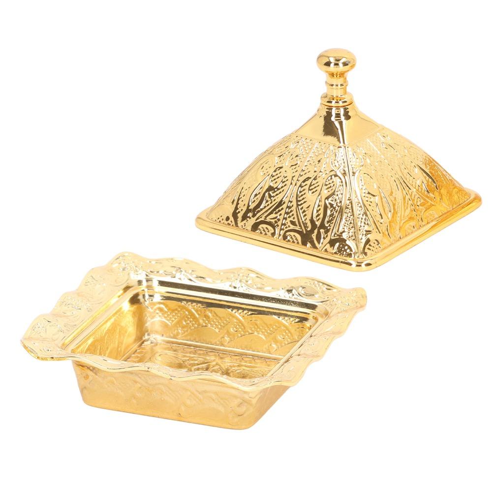 Quadrate Gold Serving Bowl Alloy Serving Dish Sugar Bowls Turkish Bowl Party