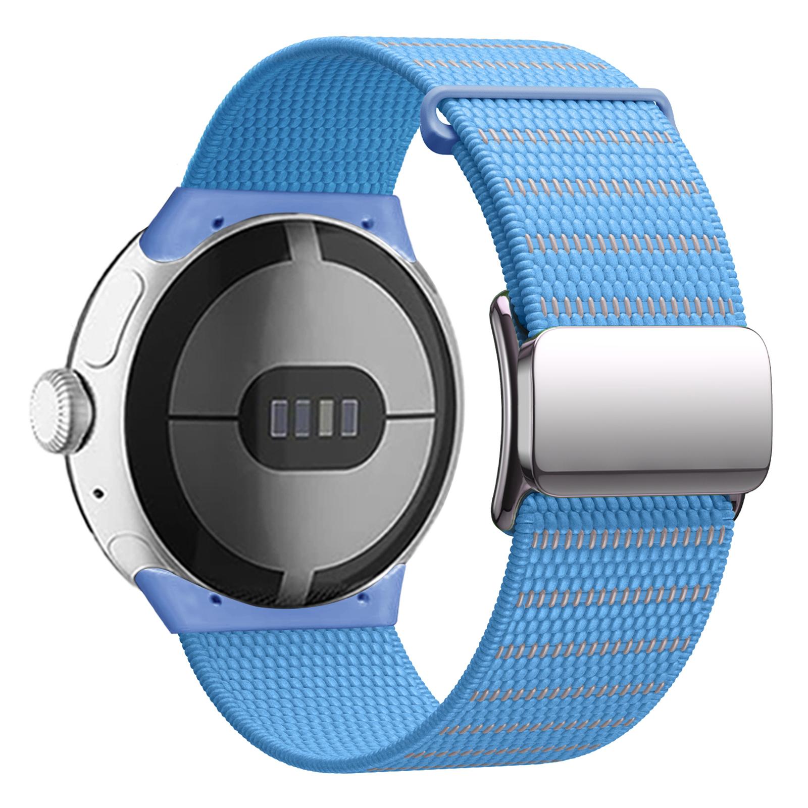 

Для Google Pixel Watch 3 45мм Ремінець на зап ястя Світловідбивний нейлон Магнітна застібка Ремінець для годинника Blue