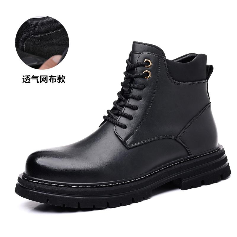 Martin boots men's autumn mid-top boots casual British style thick-soled tooling big yellow boots