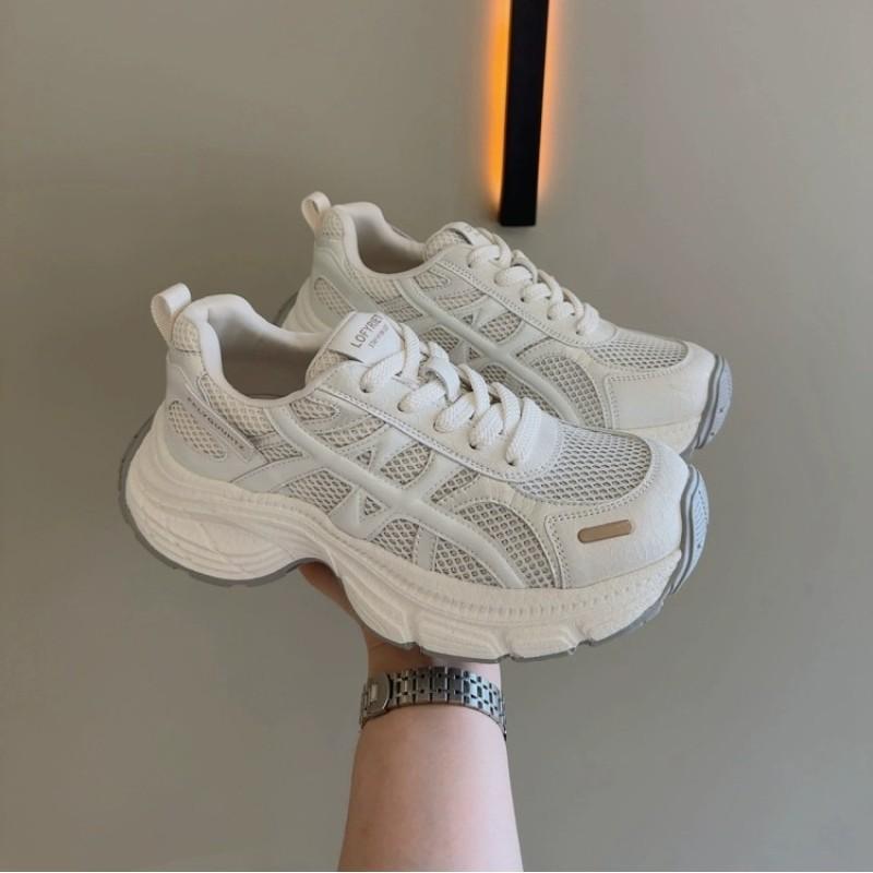 

Single mesh breathable dad shoes women s 2025 summer new lightweight 6cm heightening platform sneakers 40 бежевый