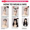 Blaue Hochgestufte Synthetische Lolita-Perücke Flauschige Lange Gerade Perücke mit Pony Geeignet für Frauen Halloween Weihnachten Tragen