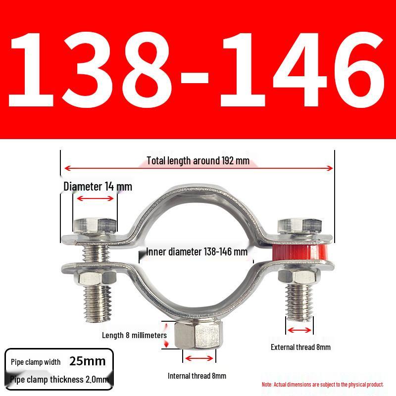 Stainless Steel Pipe Clamp Bracket with M8 Nut for Cable and Gas Pipes