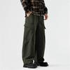 Wassup Sohot Men's Casual Straight Wide-Leg Cargo Pants
