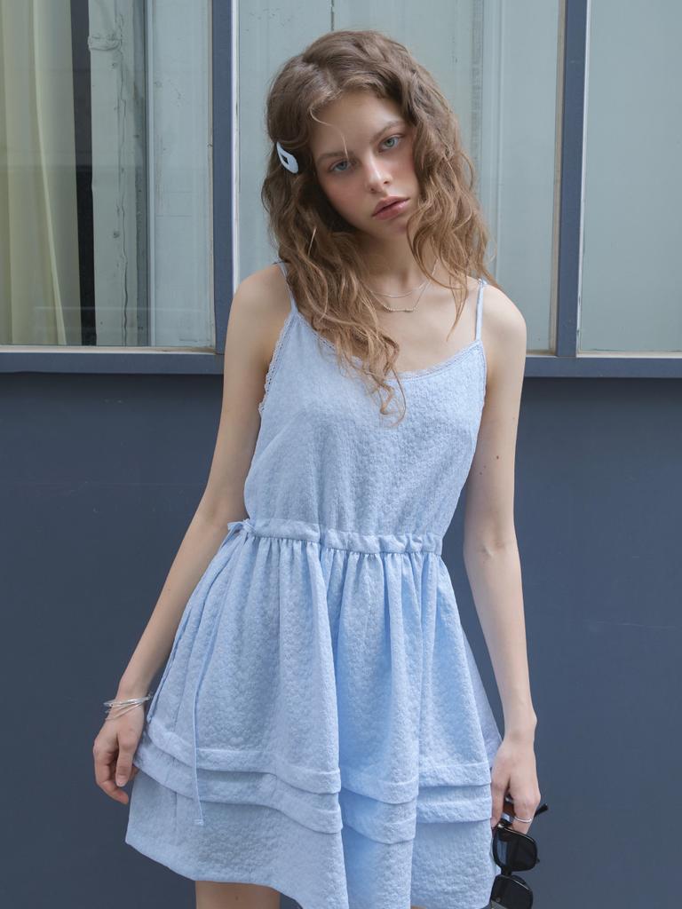 Eseuwaitussi Floral Texture Mini Dress_3Color