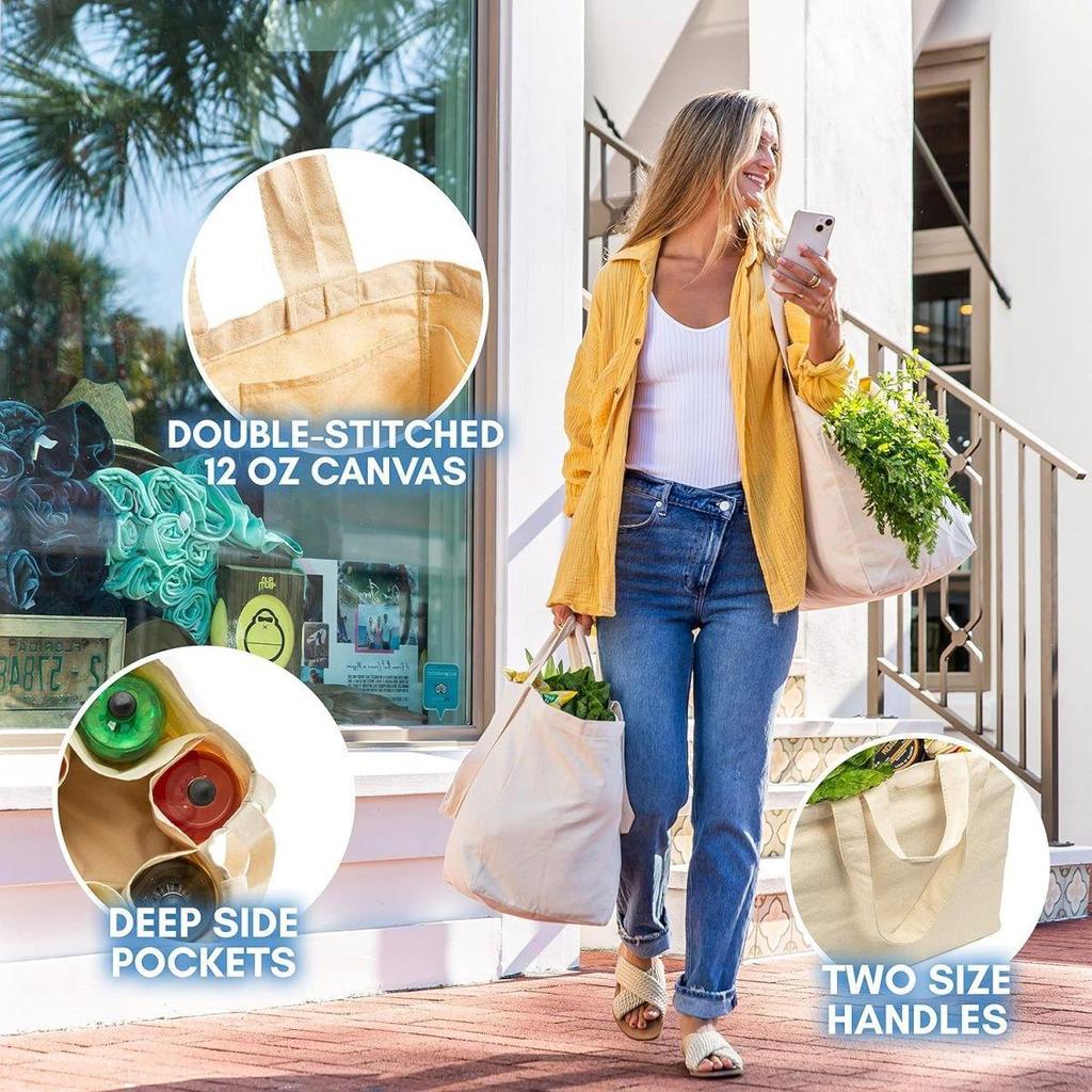 Canvas Bag Handbag: Thick, Three-Dimensional, Large Capacity for Students & Shopping