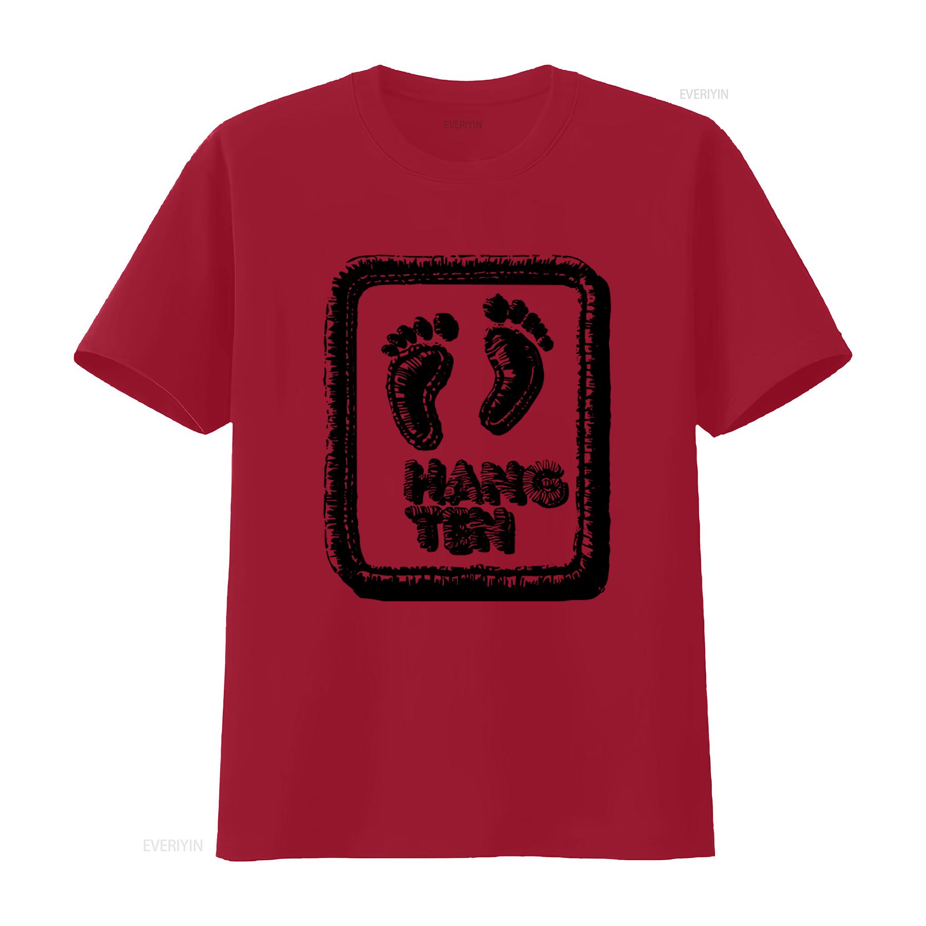 

Винтажная футболка Hang Ten 90-х с ретро-логотипом-отпечатком ноги Идеально для любителей серфинга, скейтборда, пляжа винтажная Постиранная Универсальная Стильная S
