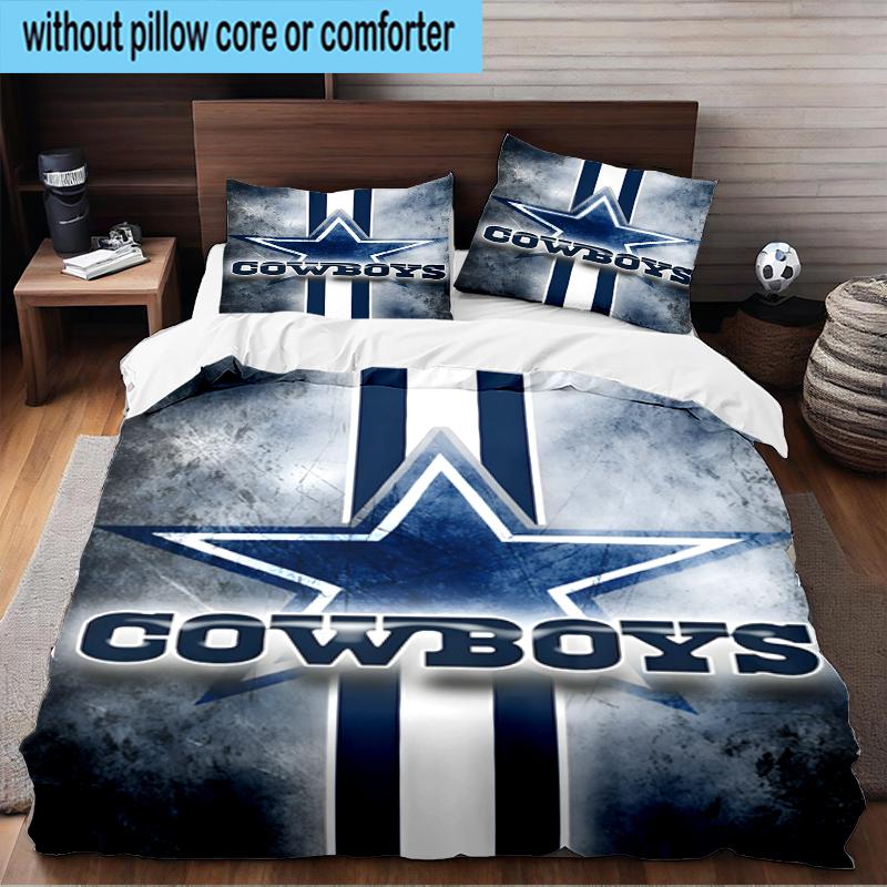 Dallas Cowboys 3PCS Bedding Set 2D Printing (Includes 1 Duvet Cover + 2 Pillowcases Coreless), Bedroom decor,Fan gift