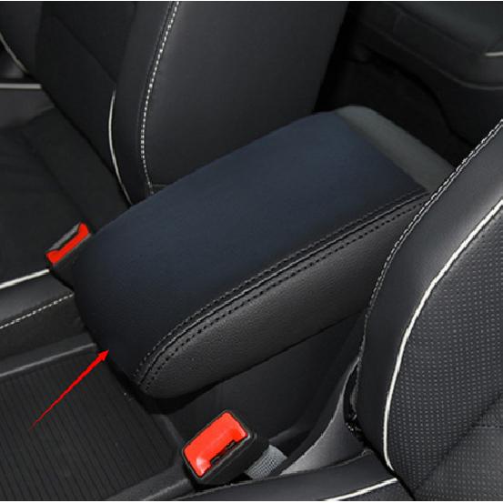 Black Car Middle Console Armrest Box Cover Leather Fit For VW Tiguan 2017-