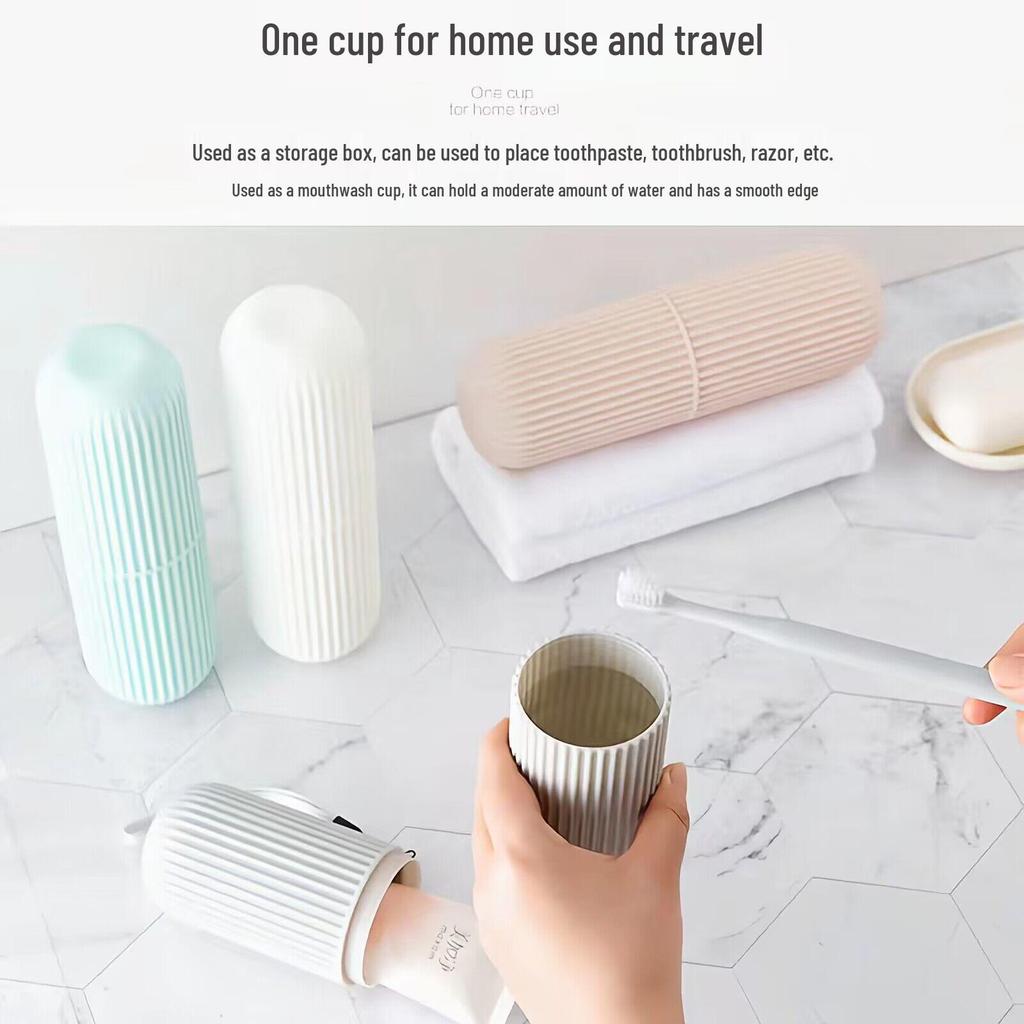 Portable Toothbrush & Wash Cup Set with Toothpaste Storage