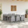 Garden Dining Set 7 pcs Light Grey Polypropylene