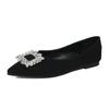 New Women Flat Shoes Beautiful Crystal Casual Pointed Toe Boat Shoes Slip-on Loafers
