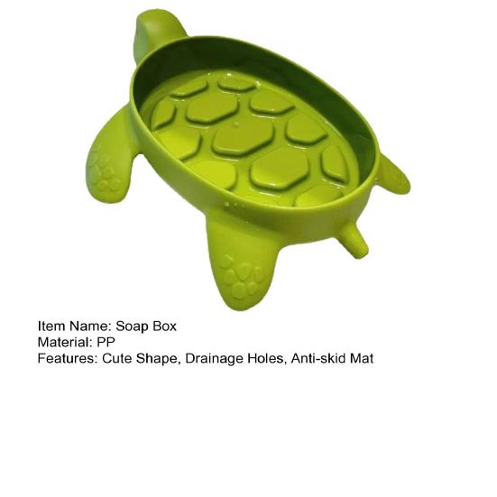 Dekorative Meeresschildkröten-Seifenschale mit rutschfester Matte und Ablaufloch, Badezimmerzubehör, um die Seife trocken und ordentlich zu halten