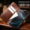 Chali Shi Genuine Leather iPhone 17 Pro Max Flip Case with Magnetic Buckle, Air Stand, and Card Slot