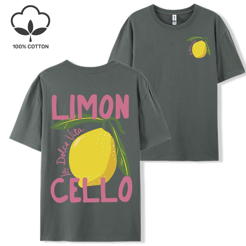 Creative Lemon Fruit Cello Pattern T Shirt Women Summer Comfortable Tops Soft T-Shirts Cotton All-Match Female Short Sleeve