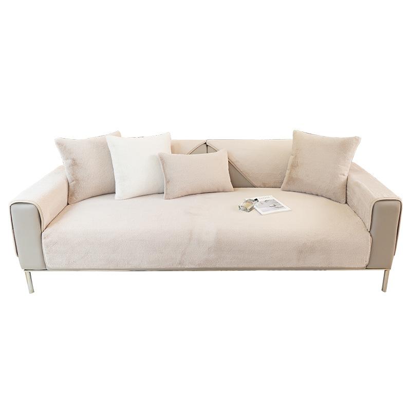 Cat Petting Sense Winter Sofa Cushion New Simple Modern Cushion High-End Thickened Rabbit Plush Sofa Cover
