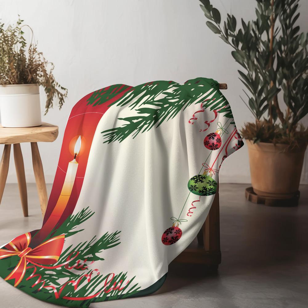 

Soft Flannel Throw Blanket Christmas Holiday Decor Cozy Warm Home Bedding Gift Festive Dorm Room Decoration 75x90cm