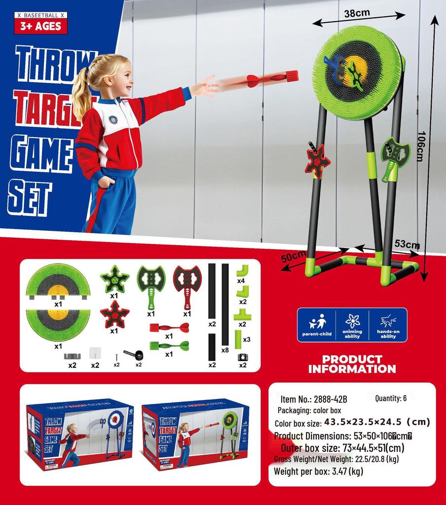 Children's Indoor/Outdoor Axe Target Dart Stand - Stress Relief & Parent-Child Competition Toy