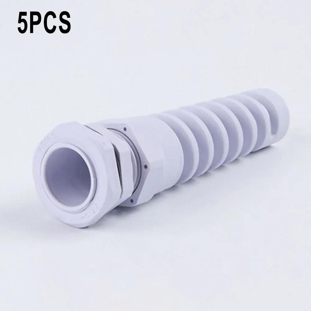 

Cable Connectors Cable Glands Waterproof IP67 Plastic 5pcs Black Or White Easy To Tighten PG7 M12/PG9 M16/PG11