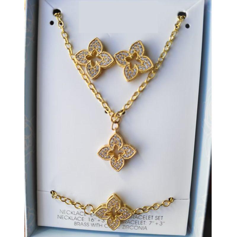 Ensemble de bijoux géométriques en métal chic: Bague, Collier Ras-du-cou et Bracelet pour Femme
