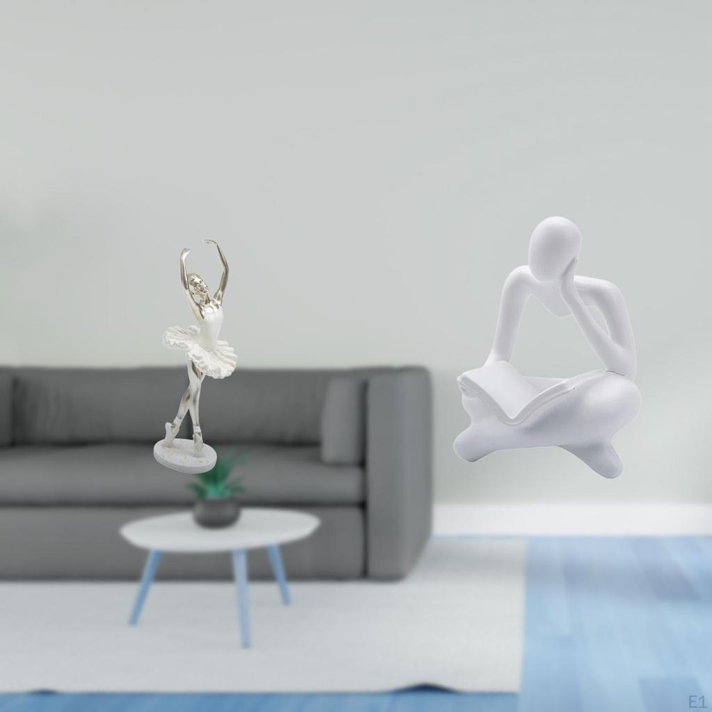 Modern Dancing Girl Thinker Figurine Sculpture for Bedroom Living Room Office Entrance Tabletop