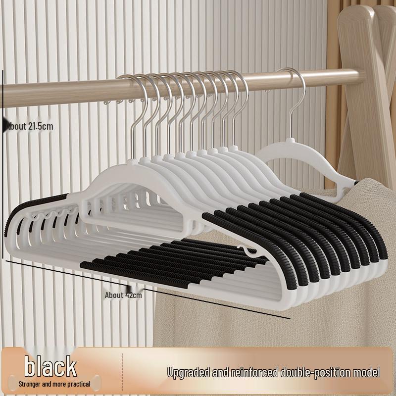 Non-slip Adult Clothes Hangers: No Trace, Thickened, Anti-Shoulder Bump, Dual-Use for Dry/Wet.