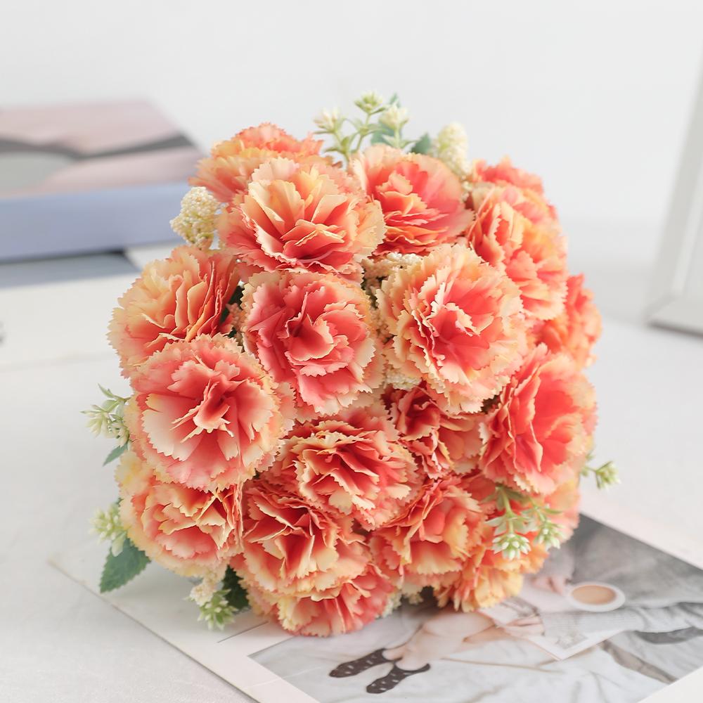 1/3Pieces Of Carnation 28cm Artificial Bouquet Home Room Decoration Stone Bamboo Garden Wedding Deco DIY Bride Holding Flowers