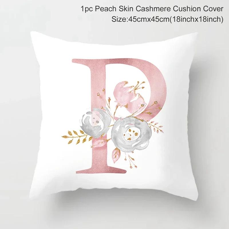 45X45Cm Pink Letter Cushion Pillowcase Decorative Sofa 40X40Cm Pillow Cases Autumn Decoration