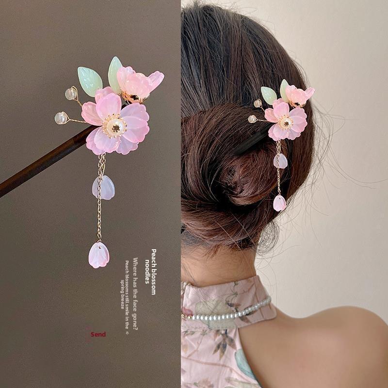 Light Luxury New Chinese Flower Fringed Hairpin, National Style Advanced Sense, Ancient Style Hairpin, Hairpin Headdress