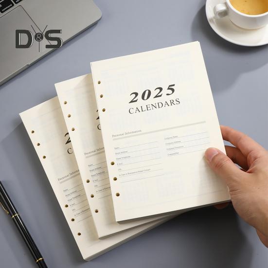 Notizbuchkern, dick, glattes Schreibpapier, tintenbeständiges Planer-Nachfüllpapier, 2025 Loseblatt-Kalenderplaner-Nachfüllblätter