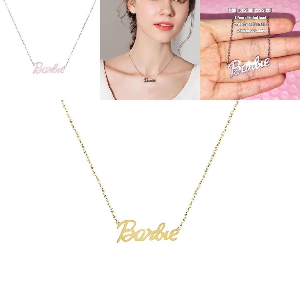 Versatile Barbie Alphabet Necklace Fashionable Steel Accessory With Polished Finish