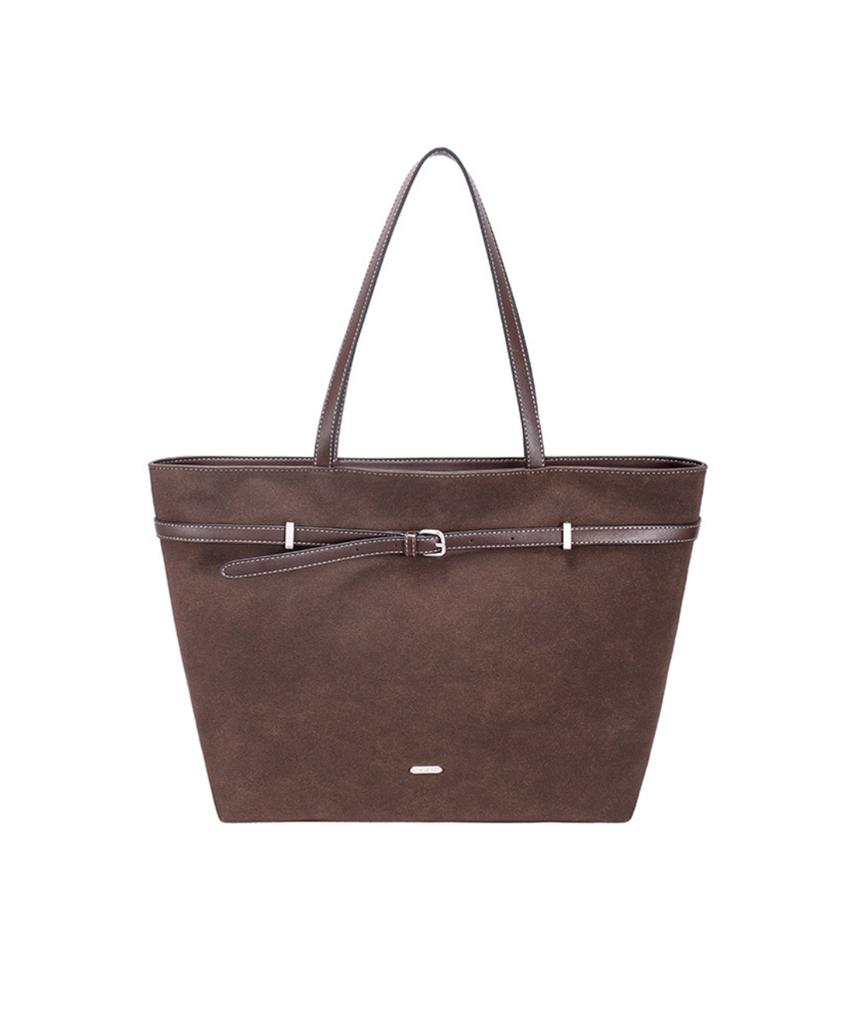 David Jones Bastille Belted Shopper Shoulder Suede Bag_Hot Chocolate (Cm8461)