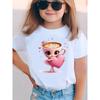Summer Fashion Girls' Short-Sleeved T-Shirt Cartoon Pattern Print Casual Versatile