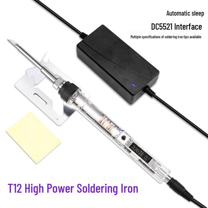 OLED T12 Mini Portable Adjustable Temperature Soldering Iron with T12 Tip