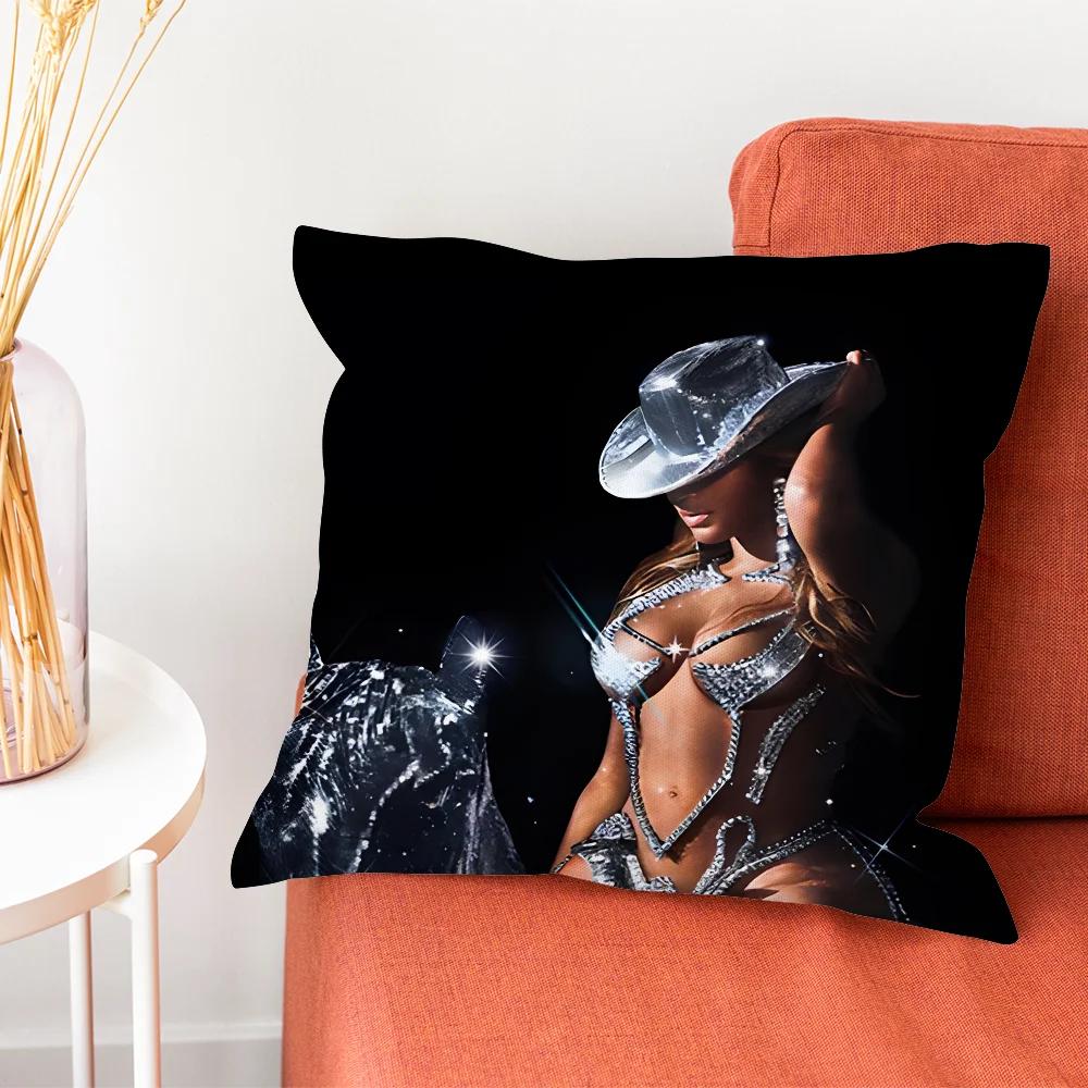 Певица Бейонсе Cowboy Carter Наволочка Наволочка Подушка для гостиной Чехол для подушки Подходит для украшения дома, спальни 18x18Inch