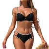 Women's Solid Swimwear Sense Bikini With Chest Pad No Steel Bra Swimwear