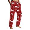 Men's Drawstring Pocket Flannel  Pants Homewear Sleep Pants