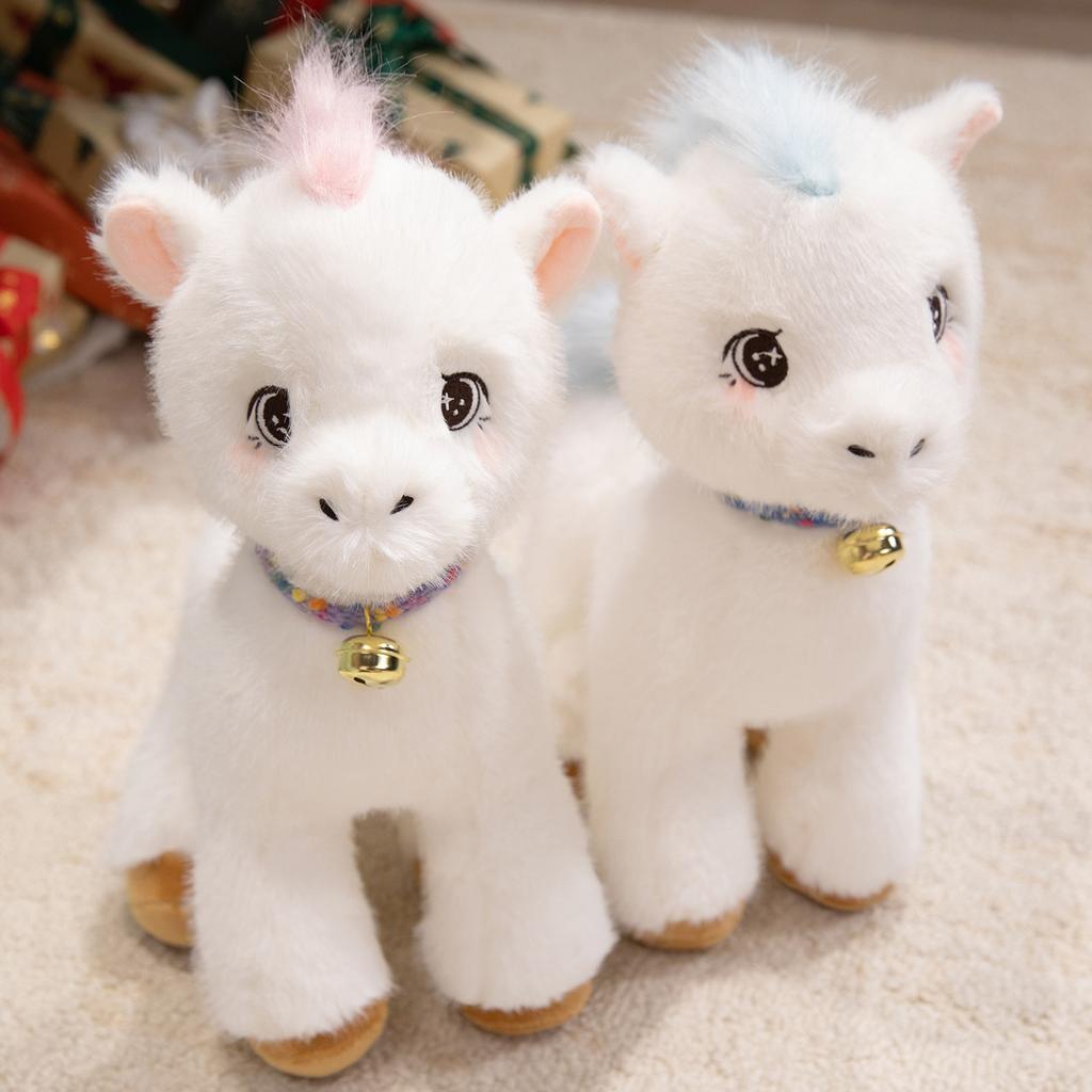 Cute Cute White Pony Plush Toy Pony Zodiac Horse Doll Children'S Company Soothing Doll