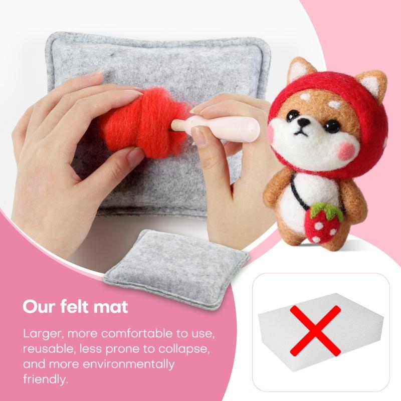 Komplettes Wollfilz-Materialpaket-Set für DIY-Bastelarbeiten Basteln Sie ein charmantes Spielzeug mit diesem anfängerfreundlichen Set