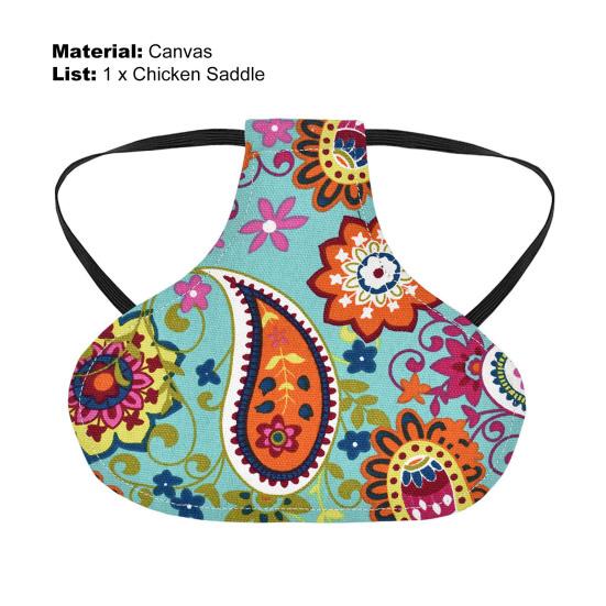 Hühnersattel, süßes bedrucktes Muster, doppellagige Leinwand, Henne-Jacke, Federschutz mit Gummizug