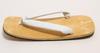 Hasegawa Geta Made in Japan Men's Leather-Soled Sandals, (White Straps/L)