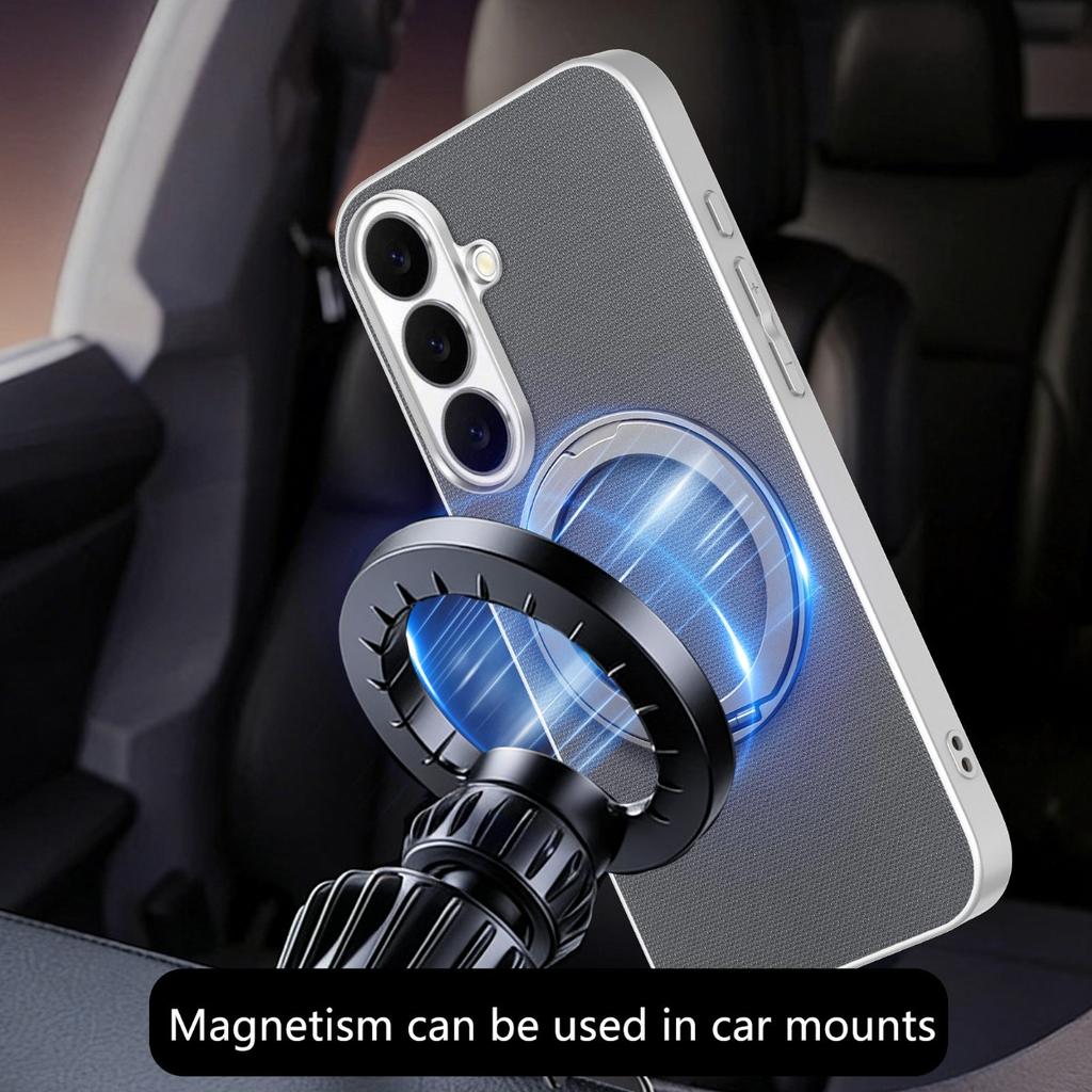 For Magsafe Magnetic Rotating Bracket Phone Case for Samsung Galaxy S26 S25 Ultra Plus S25 Edge S26+ Leather Protective Cover