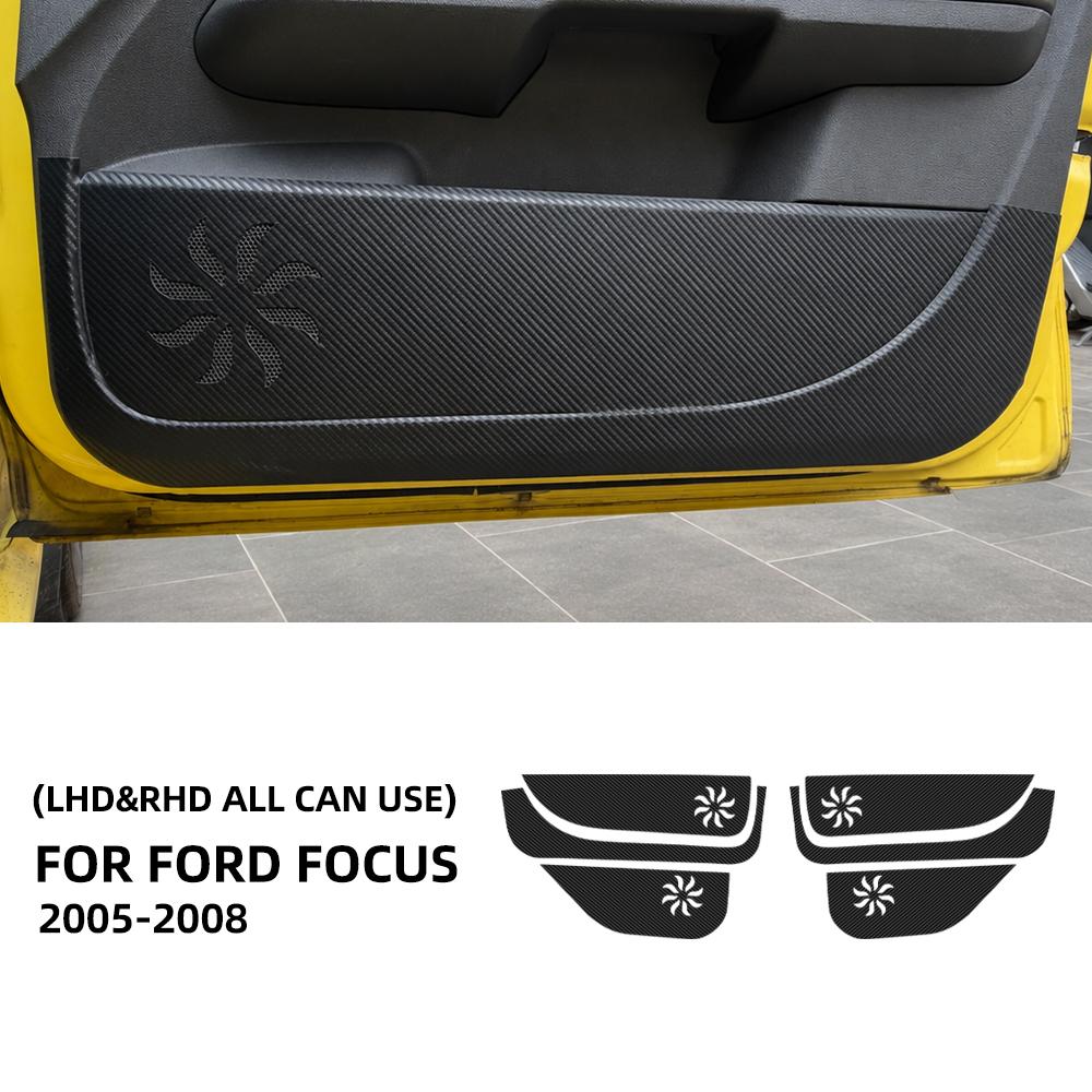 Premium Suede Leather Door Kick Mat For Ford Focus 2005 2006 2007 2008 Car Interior Protective Accessories 6Pcs