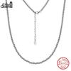 Effie Queen Trendy Silver 3mm Balls Beads Chain Choker Necklace Women Men Genuine 925 Sterling Silver Ball Beaded Collar SC95