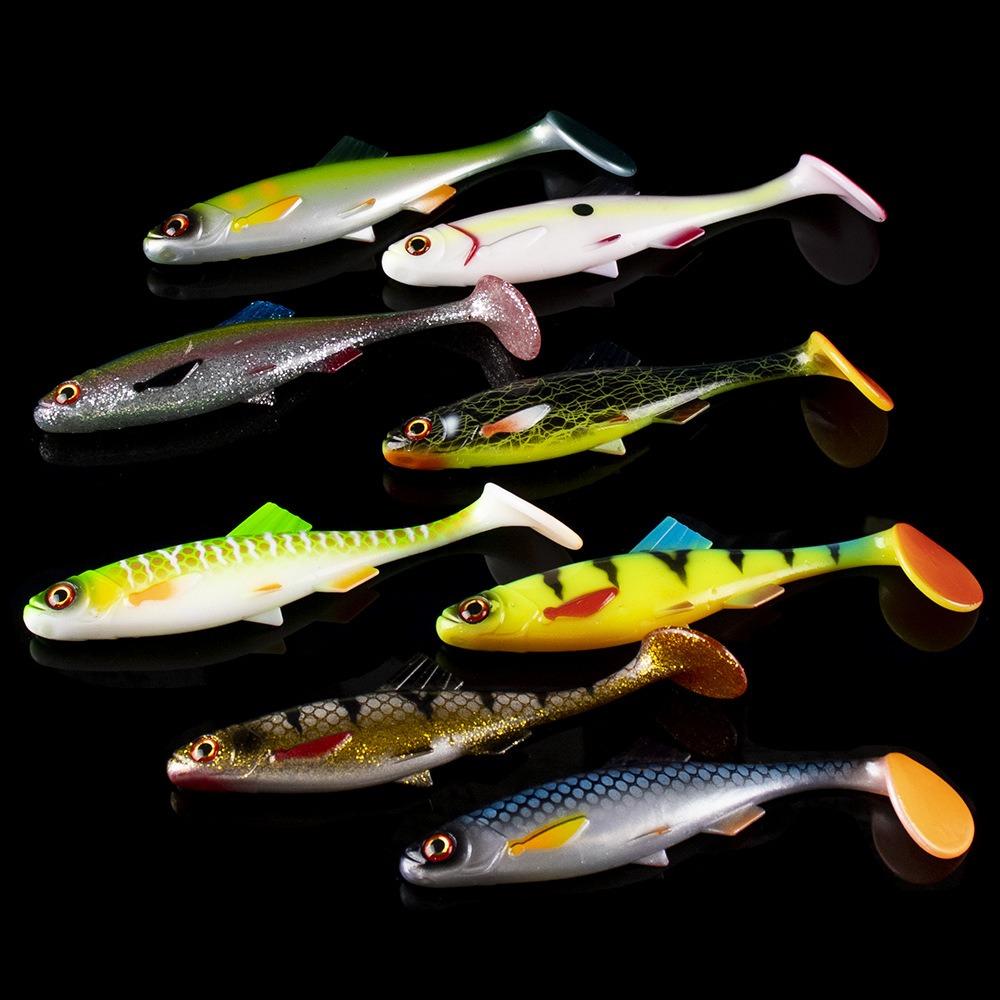 Soft Bait Simulation Fishing Lure 3D Eye T Tail Soft Baits Wobblers Soft Swimbait  Sea Bass