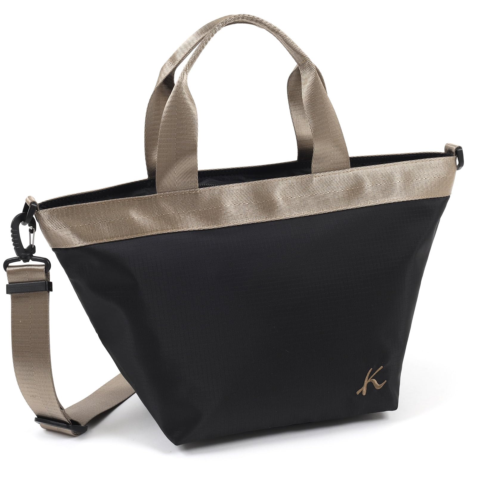 

Slightly polyester fabric handbag Beige 15521 [Kitamura] water-repellent 2-way R-0768 Women s Black/Sand [Black]