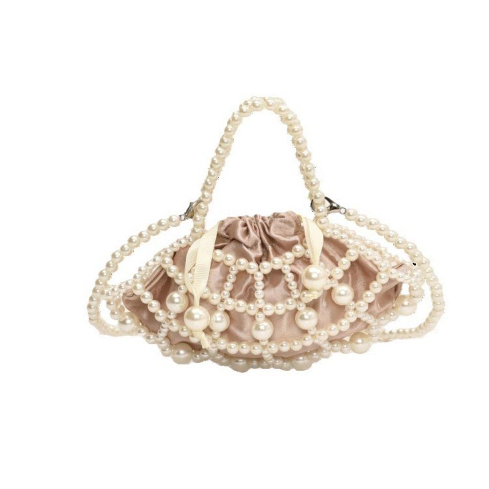 Cute Women Pearl Bag Bead String Wallet Handbag Versatile Use Crossbody Hand Bags  Outdoor
