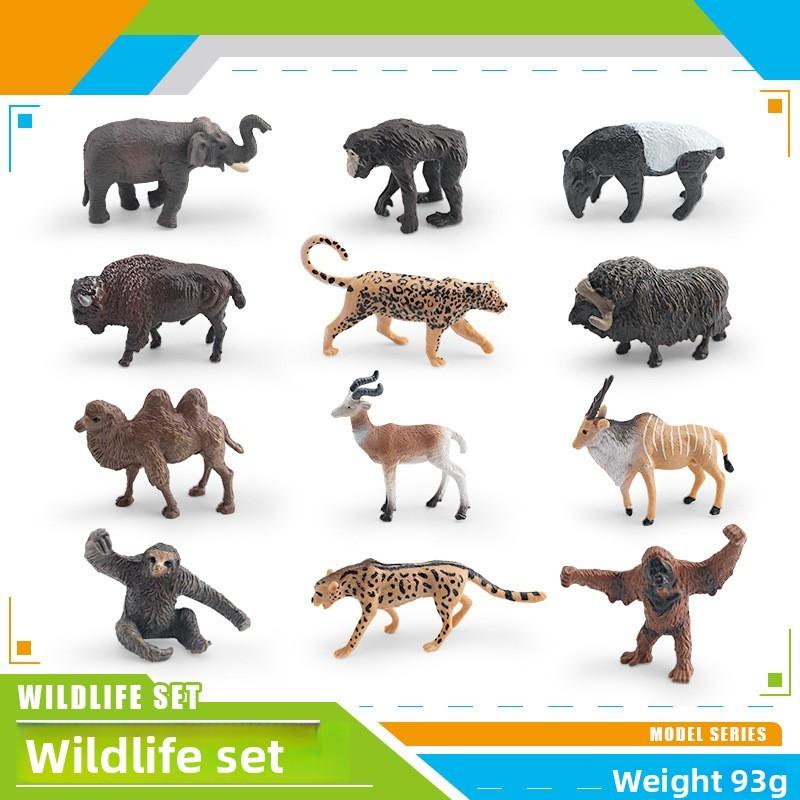 Kids Wild Asian Elephants Sloths Musk Oxen Tapirs Animal Pvc Models With Static Design For Learning And Collection